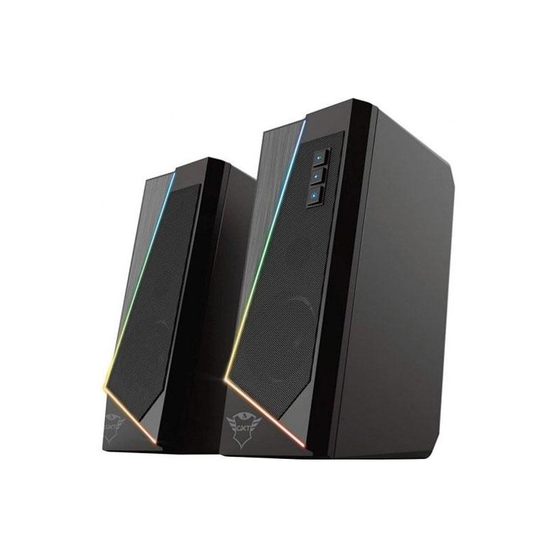 (24070) TRUST ALTAVOCES 2.0 ZOXA RGB 6W RMS 12W MAX 6 MODOS ILUMINACION  AUTOALIMENTADO USB LED  COLOR NEGRO