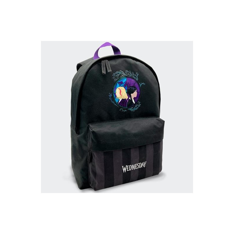 (T433-994) TOYBAGS MOCHILA AMERICANO WEDNESDAY MIERCOLES ADDAMS Y ENID COMPARTIMENTO PORTALAPTOP