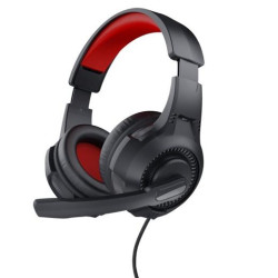 (24785) TRUST AURICULARES GAMING HEADSET C/ MICROFONO DIADEMA AJUSTABLE JACK 3.5.MM ROJO/NEGRO