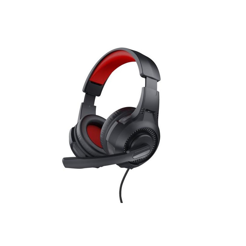 (24785) TRUST AURICULARES GAMING HEADSET C/ MICROFONO DIADEMA AJUSTABLE JACK 3.5.MM ROJO/NEGRO
