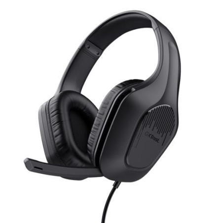 (24990) TRUST AURICULARES GAMING GXT 475 ZIROX HEADSET C/ MICROFONO DIADEMA AJUSTABLE JACK 3.5.MM NEGRO