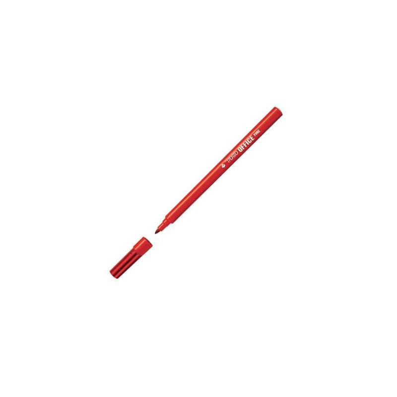 (F730502) TRATTO OFFICE FINE ROTULADOR PUNTA DE FIBRA ROJO - CAJA 12 UNIDADES-