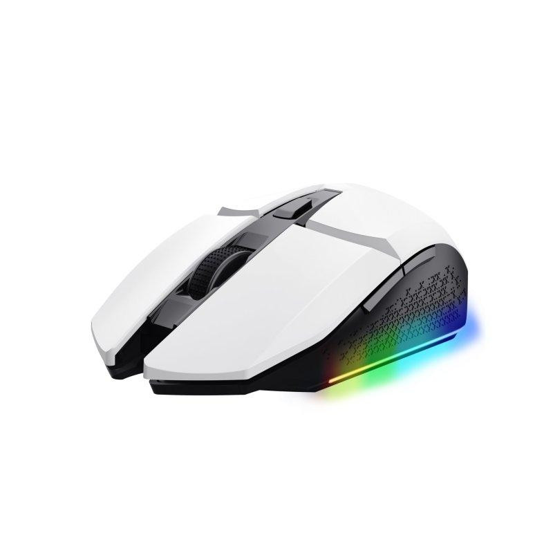 (25069) TRUST RATÓN GAMING FELOX GXT WIRELESS 800-4000DPI 6 BOTONES PROGRAMABLES ILUMINACIÓN LED RGB BLANCO