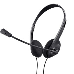 (21665) TRUST AURICULARES PRIMO ESTÉREO JACK 3.5MM CON MICRÓFONO CONTROL VOLUMEN AJUSTABLE NEGRO