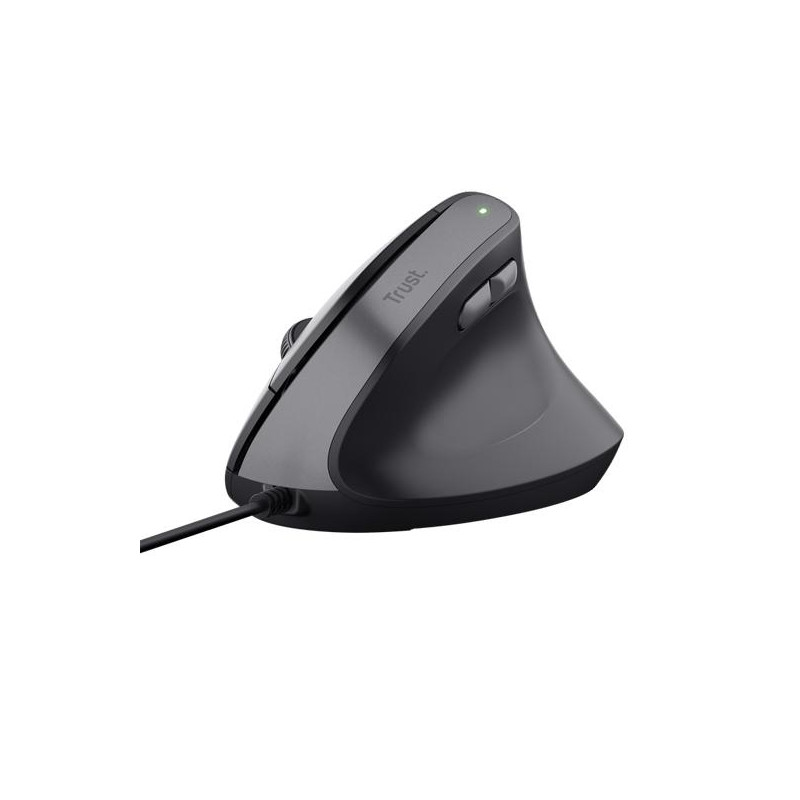 (25144) TRUST RATÓN ERGONÓMICO VERTICAL BAYO II CON CABLE 800/2400DPI NEGRO