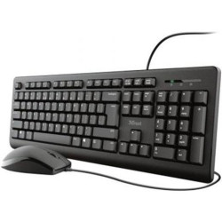 (23977) TRUST COMBO TECLADO + RATÓN TKM-250 CABLE USB SILENCIOSO RESISTENTE A LIQUIDOS NEGRO