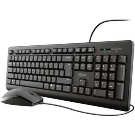 (23977) TRUST COMBO TECLADO + RATÓN TKM-250 CABLE USB SILENCIOSO RESISTENTE A LIQUIDOS NEGRO
