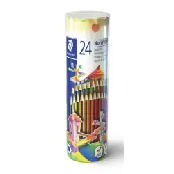(185 MD24) STAEDTLER LÁPICES DE COLORES NORIS COLOUR SURTIDOS EN BOTE METÁLICO 24U