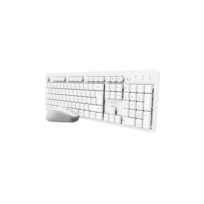 (25467) TRUST COMBO TECLADO + RATÓN INALÁMBRICO ODY II SILENCIOSO BLANCO