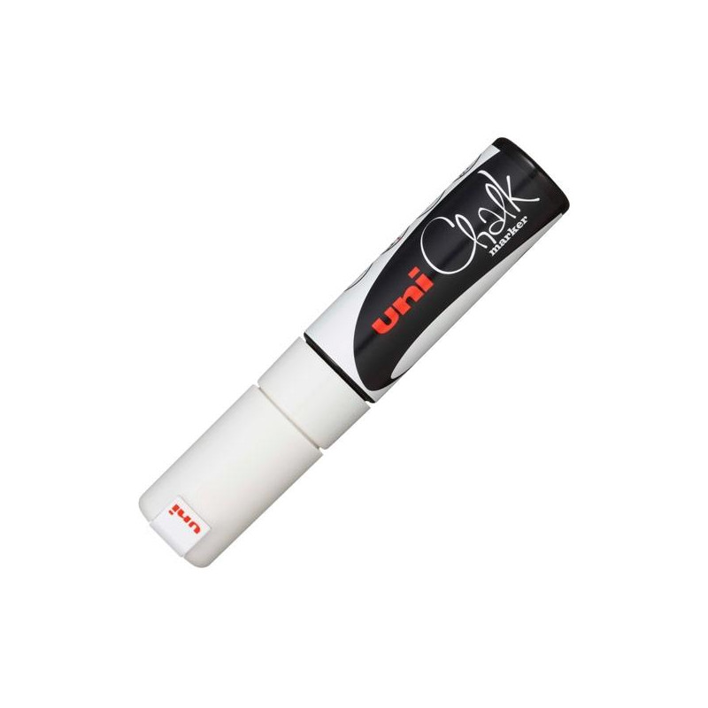 (140095000) UNIBALL MARCADOR DE TIZA LÍQUIDA CHALK PWE-8K PUNTA BISELADA BLANCO