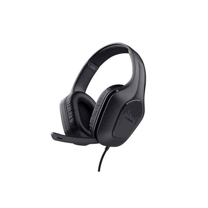 (24990) TRUST AURICULARES GAMING GXT 475 ZIROX HEADSET C/ MICROFONO DIADEMA AJUSTABLE JACK 3.5.MM NEGRO