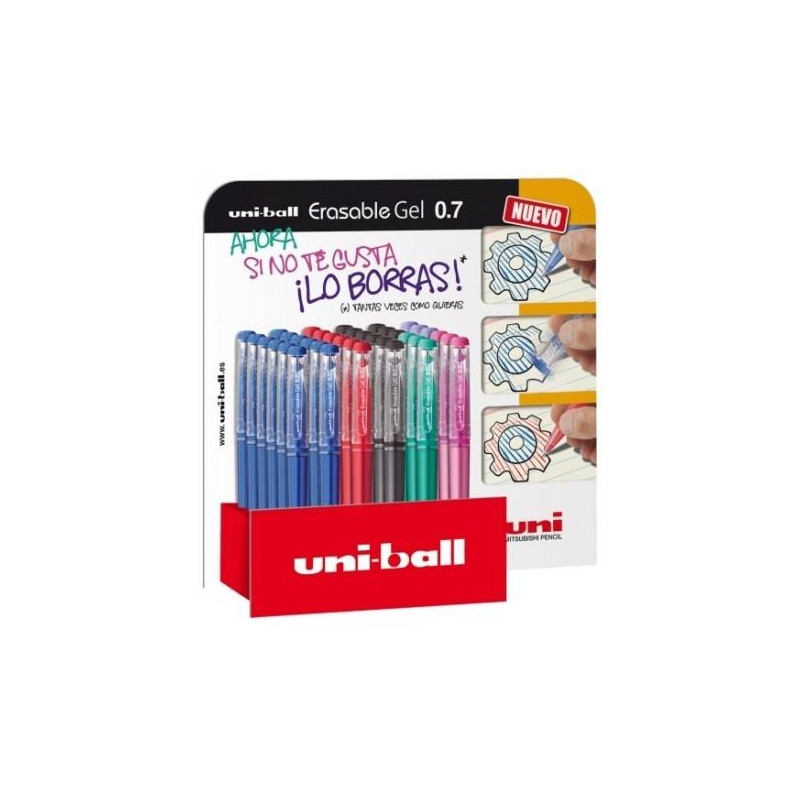 (182634756) UNIBALL ROLLERBALL TINTA GEL BORRABLE UF-222/3D 0.7MM C/SURTIDOS EXPOSITOR 36 UD