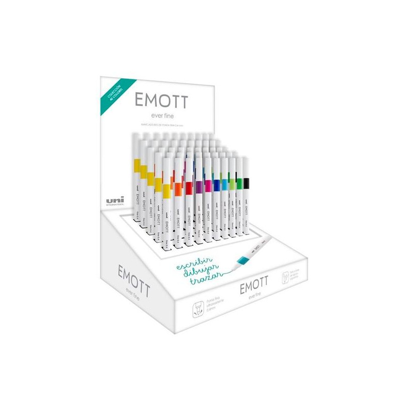 (182634921) UNIBALL EMOTT ROTULADORES DE ESCRITURA Y DIBUJO 10 COLORES SURTIDOS EXPOSITOR 50 UD