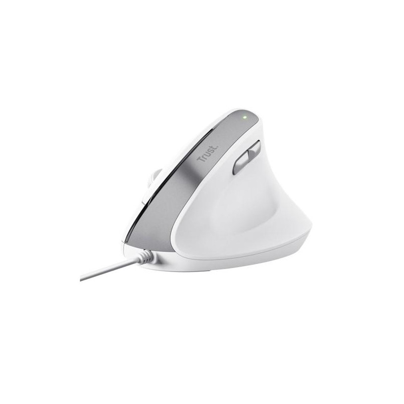 (25397) TRUST RATÓN ERGONÓMICO VERTICAL BAYO II CON CABLE 800/2400DPI BLANCO