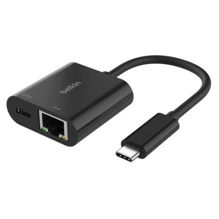 (INC019BTBK) BELKIN CABLE ADAPTADOR USB-C  A ETHERNET + CARGA 100W NEGRO