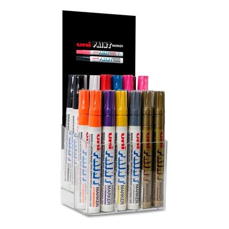 (182634275) UNIBALL MARCADOR PERMANENTE PAINT MARKER PX-20/30P COLORES SURTIDOS EXPOSITOR 30 UD