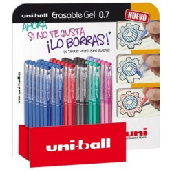 (182634756) UNIBALL ROLLERBALL TINTA GEL BORRABLE UF-222/3D 0.7MM C/SURTIDOS EXPOSITOR 36 UD