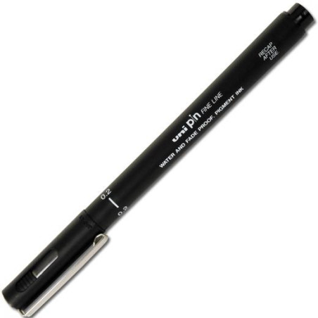 (288985000) UNIBALL ROTULADOR CALIBRADO PIN-200(S) 0.2 NEGRO CAJA 12 UD