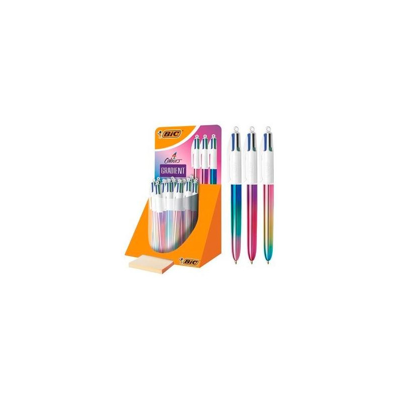 (511031) BIC BOLÍGRAFO 4 COLORES GRADIENT CUERPO BLANCO/MULTICOLOR SURTIDOS EXPOSITOR 30 UD