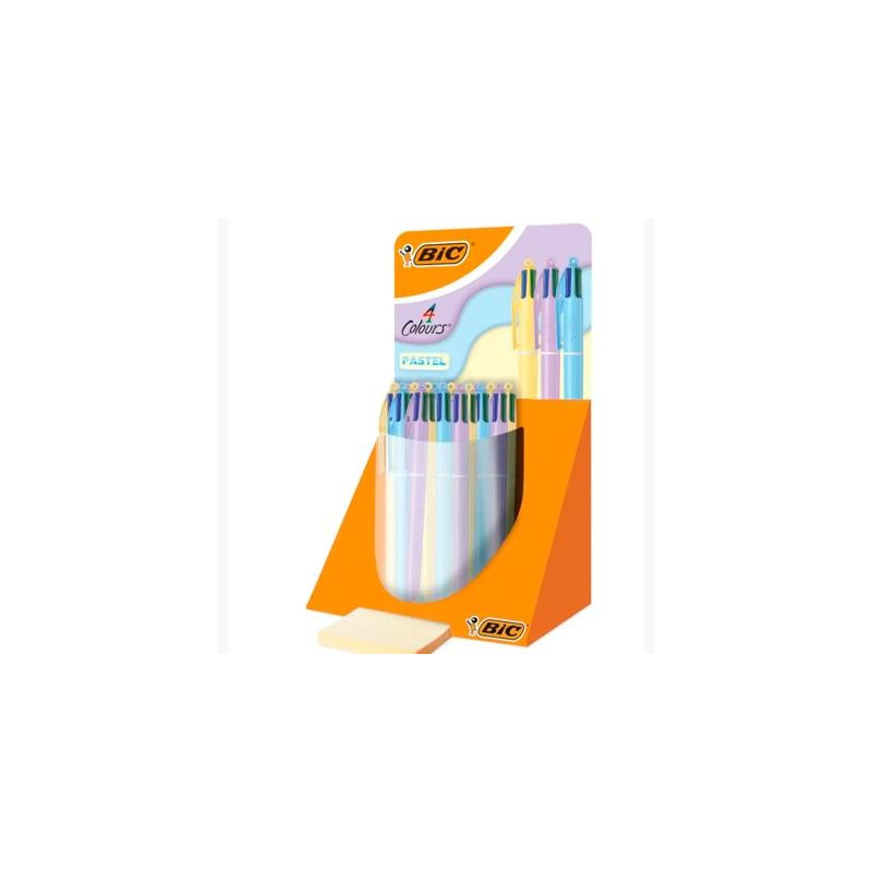 (517319) BIC BOLÍGRAFO 4 COLORES CUERPO PASTEL SURTIDOS EXPOSITOR 30 UD