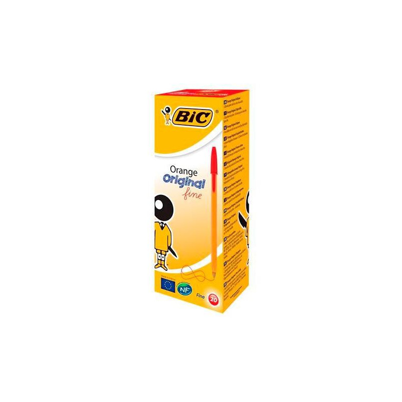 (8099241) BIC BOLÍGRAFO NARANJA ORIGINAL FINE ROJO CAJA 20 UD