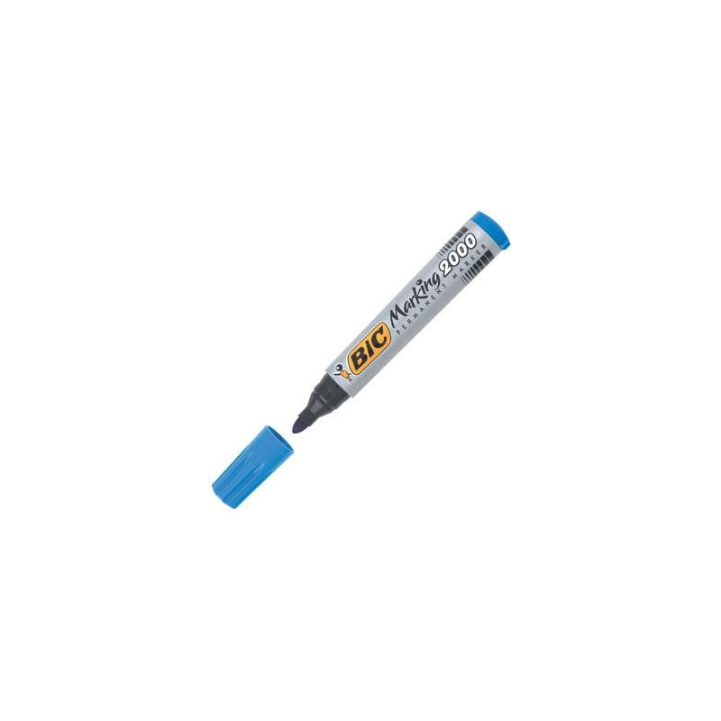 (8209143) BIC MARCADOR PERMANENTE MARKING 2000 PUNTA REDONDA AZUL CAJA 12 UD