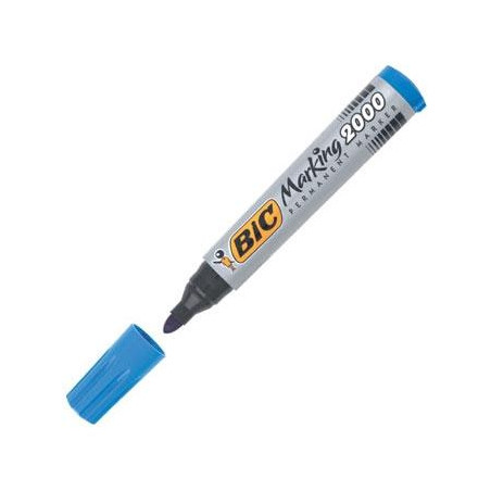 (8209143) BIC MARCADOR PERMANENTE MARKING 2000 PUNTA REDONDA AZUL CAJA 12 UD