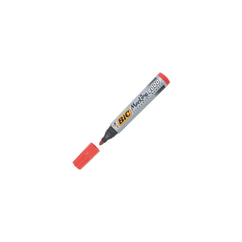 (8209133) BIC MARCADOR PERMANENTE MARKING 2000 PUNTA REDONDA ROJO CAJA 12 UD