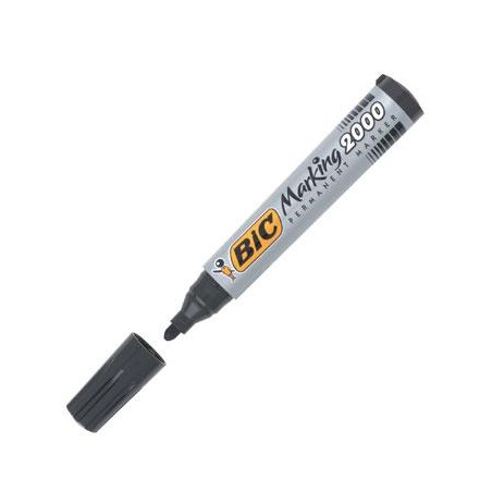 (8209153) BIC MARCADOR PERMANENTE MARKING 2000 PUNTA REDONDA NEGRO CAJA 12 UD