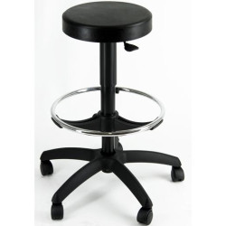 (EOE13) UNISIT TABURETE ESOS GIRATORIO REGULABLE C/REPOSAPIÉS POLIURETANO NEGRO