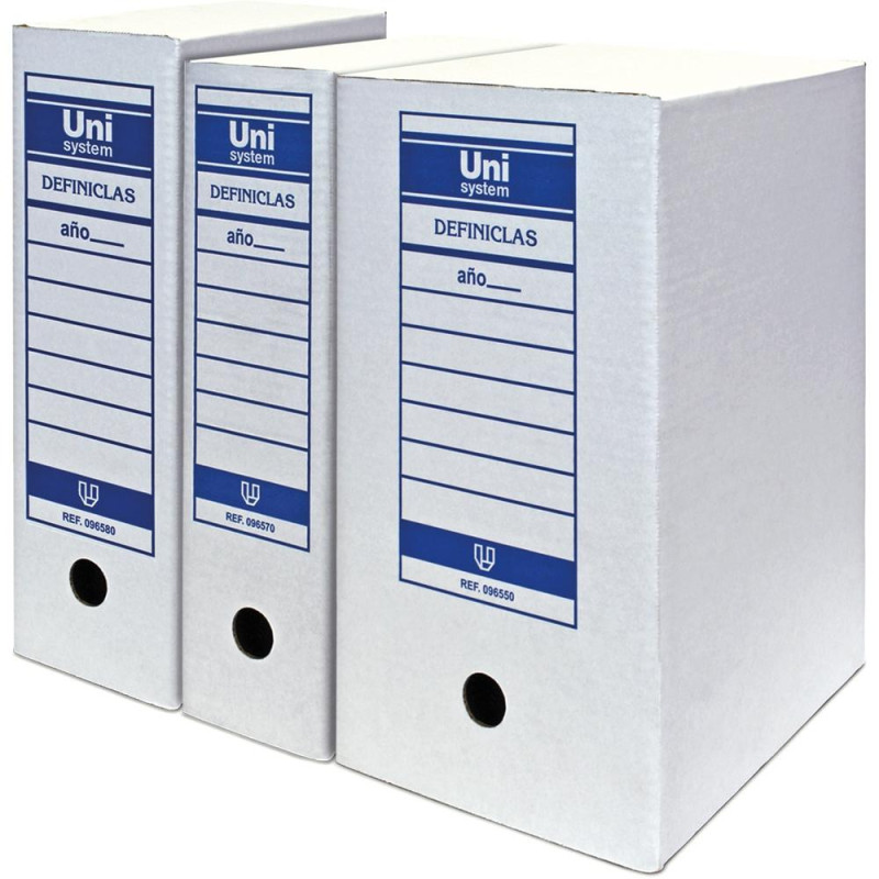 (96570) UNISYSTEM CAJA ARCHIVO DEFINICLAS FOLIO CARTÓN BLANCO PACK 50 UD