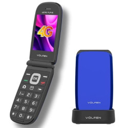 (ASTROFLIP4G-AZUL) VOLFEN TELEFONO MOVIL ASTRO FLIP 4G PANTALLA XXL TIPO CHONCHA AZUL