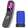 (ASTROFLIP4G-AZUL) VOLFEN TELEFONO MOVIL ASTRO FLIP 4G PANTALLA XXL TIPO CHONCHA AZUL