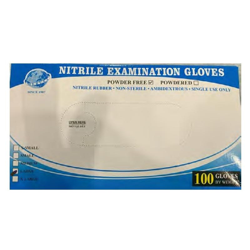 (1111S) GUANTES DE NITRILO SIN POLVO  TALLA S CAJA -100U-