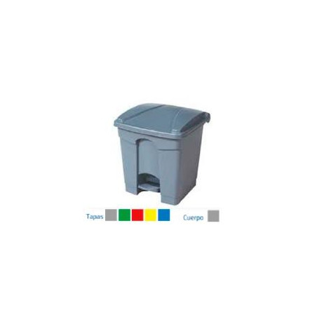 (26042) PAPELERA CON PEDAL 30 LITROS TAPA COLOR CUERPO GRIS