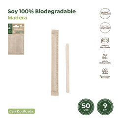 (30208) PALETINA DE MADERA 140X5X1 MM EN FUNDA DE PAPEL INDIVIDUAL -CAJA 50U-