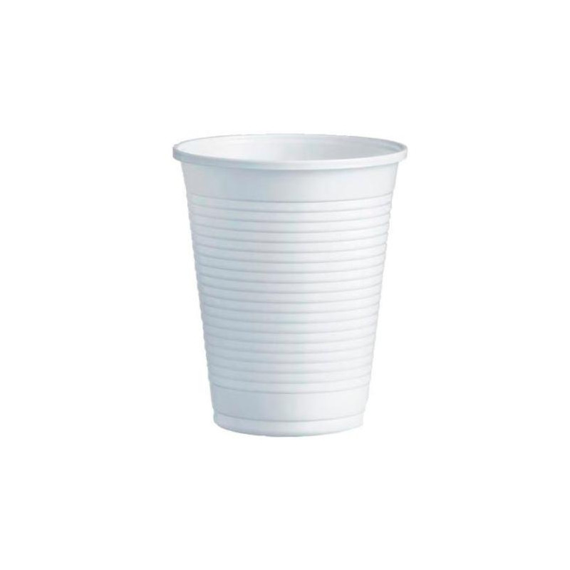 (33001) VASO DE PLÁSTICO PP 220CC BLANCO CAJA 100 UD