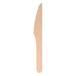 (33243) CUCHILLO MADERA 16CM MARRÓN -100U-