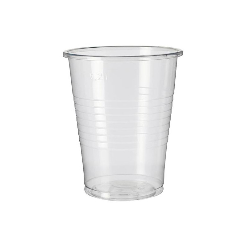 (35261) VASO AGUA 200ML PP TRANSPARENTE -PAQUETE 100U-