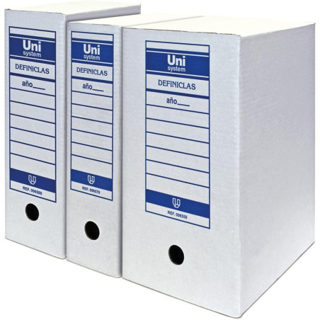 (96550) UNISYSTEM CAJA ARCHIVO DEFINICLAS FOLIO CARTÓN FOLIO DOBLE PACK 50 UD