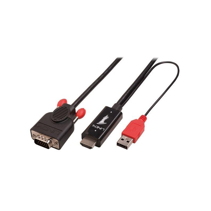 (41456) LINDY CABLE CONVERSOR HDMI  A VGA NEGRO 2