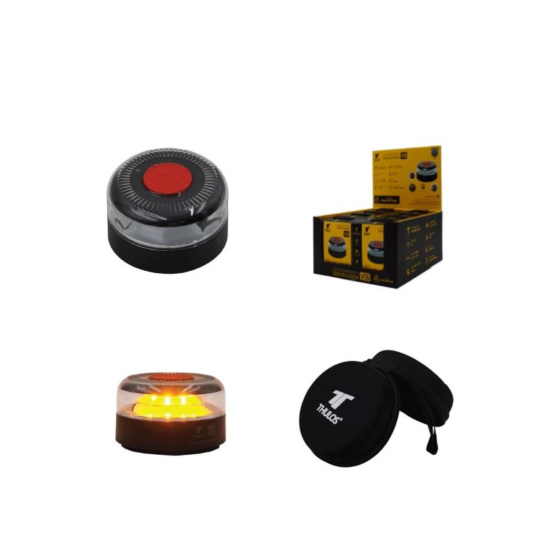 (TH-V16-2) THULOS DISPOSITIVO LUMINOSO V16 SEÑALIZACIÓN HOMOLOGADO CONECTADO CON GEOLOCALIZACIÓN Y FUNDA
