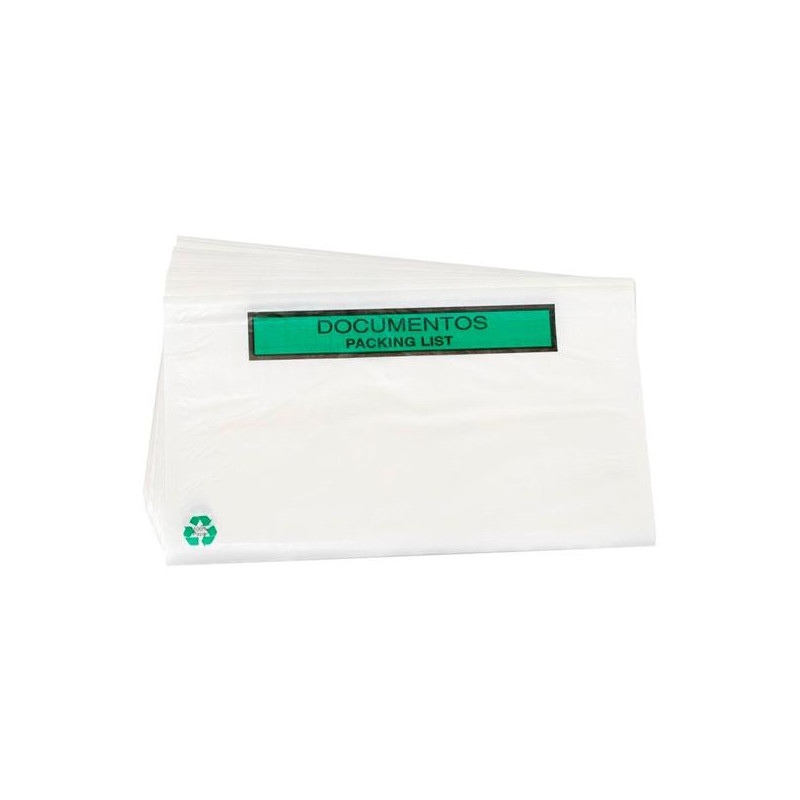 (00720) SOBRE DOCUMENTOS PACKING LIST 240X135 MM CAJA 100 UD 100% RECICLABLE