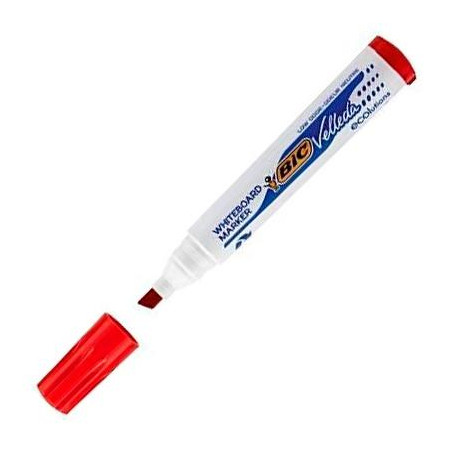 (904948) VELLEDA MARCADOR PIZARRA BLANCA ECOLUTIONS 1751 PUNTA BISELADA ROJO CAJA 12 UD