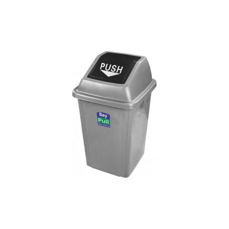 (26035) PAPELERA 25 LITROS TAPA BASCULANTE GRIS OSCURO CUERPO GRIS