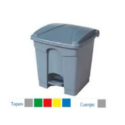 (26042) PAPELERA CON PEDAL 30 LITROS TAPA COLOR CUERPO GRIS