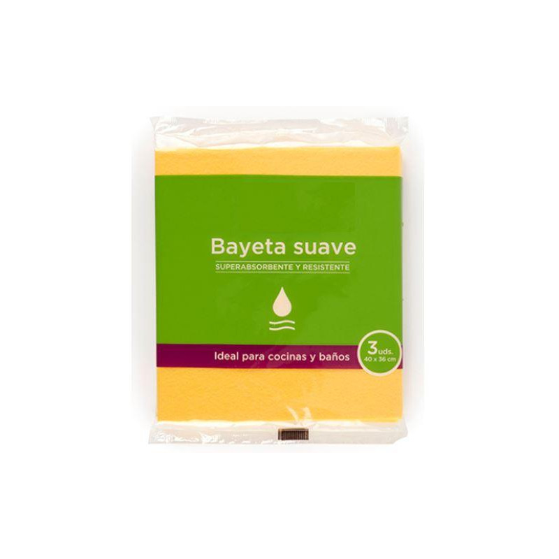 (30905) BAYETAS AMARILLA SUAVE 40X36 SUAVE AMARILLO -PACK 3U-