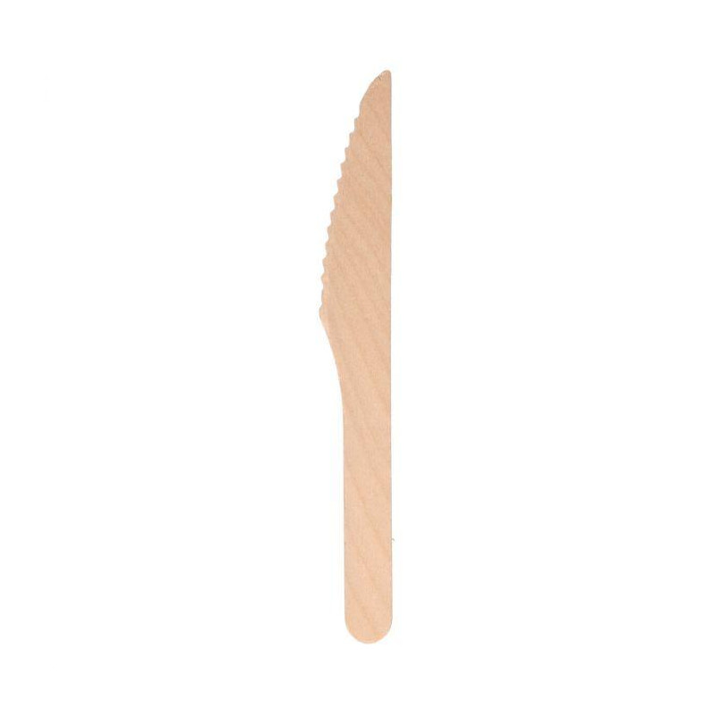 (33243) CUCHILLO MADERA 16CM MARRÓN -100U-