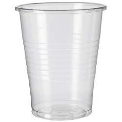 (35261) VASO AGUA 200ML PP TRANSPARENTE -PAQUETE 100U-