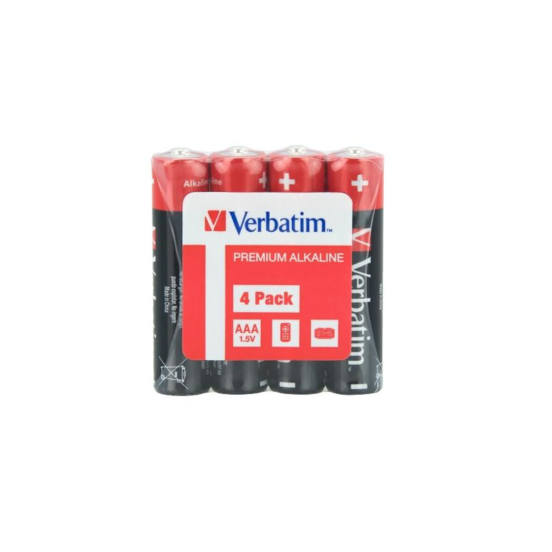 (49500) VERBATIM PILAS ALCALINAS AAA - LR03 - RETRACTILADA PACK 4 UDS